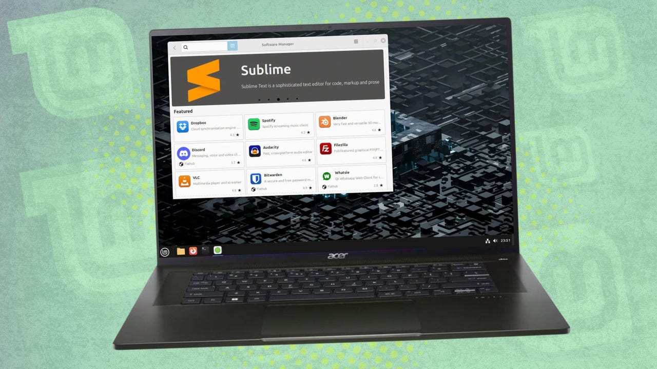 Linux Mint 22.1 on an Acer laptop.